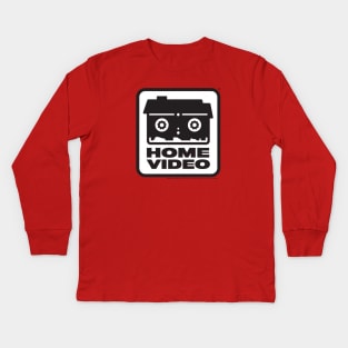 Home Video (black on white) Kids Long Sleeve T-Shirt